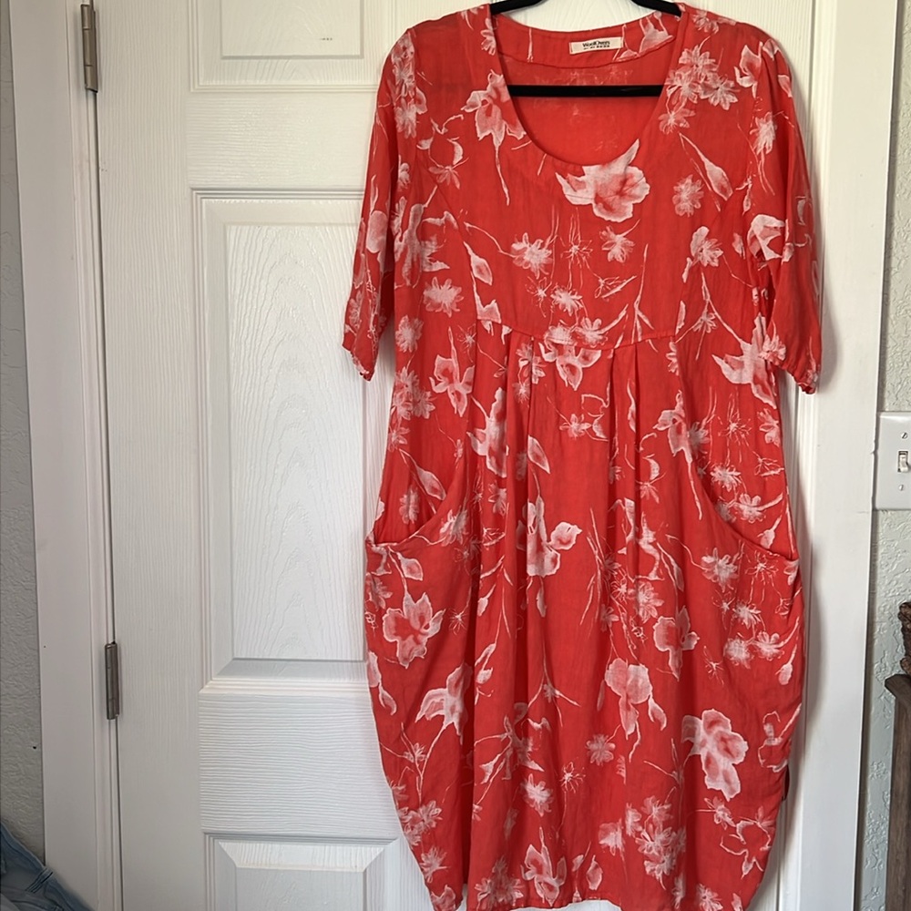 WoolOvers Coral Pink Tunic Dress